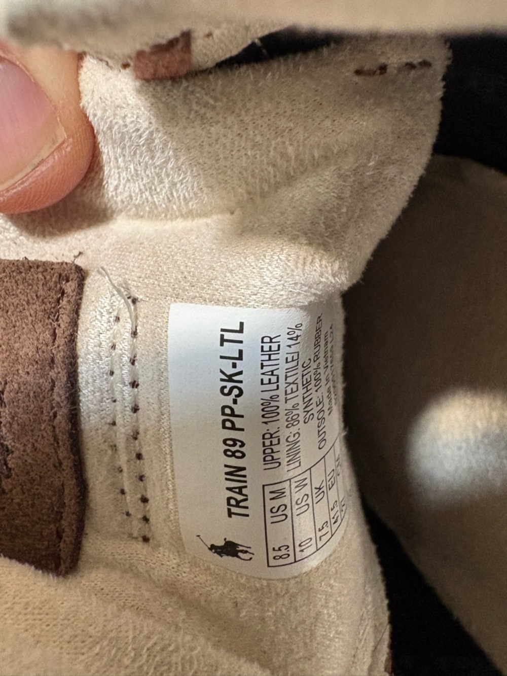 Ralph Lauren Tan & Brown Leather Suede Low-Top Sneakers - Picture 4 of 4